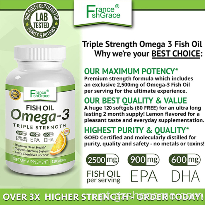 Super ômega3 prevenir o declínio mental de óleo de peixe softgels